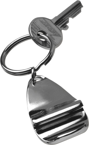 Nyckelring i metall med öppnare