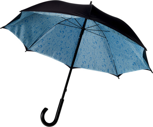 Paraply med tryckt insida, manuell öppning